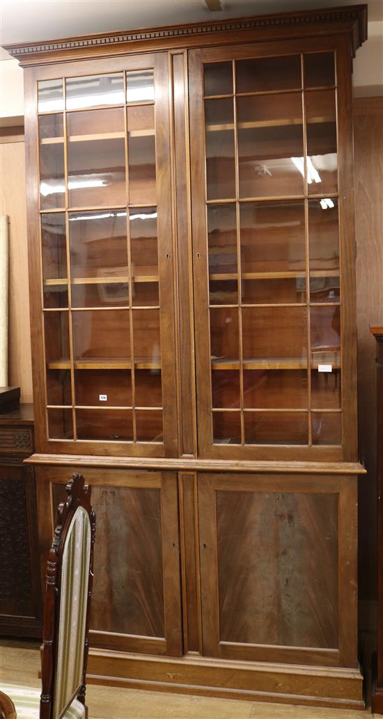 A George III style mahogany bookcase W.141cm